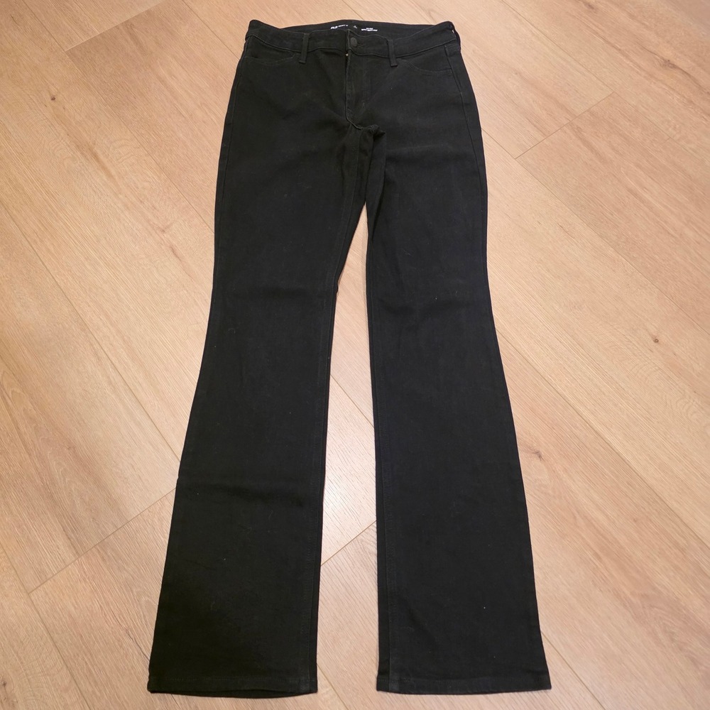 Old Navy Wow Boot-Cut Jeans Black Mid-Rise Size 6 Tall Stretch Denim Pants